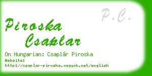 piroska csaplar business card