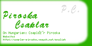 piroska csaplar business card